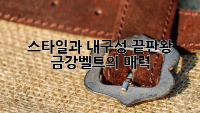 스타일과 내구성 끝판왕! 금강벨트의 매력
