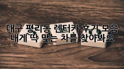 대구 평리동 렌터카 후기 모음: 내게 딱 맞는 차를 찾아봐요!🚗